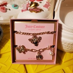 Juicy Couture Gold and Black Charm Bracelet Set